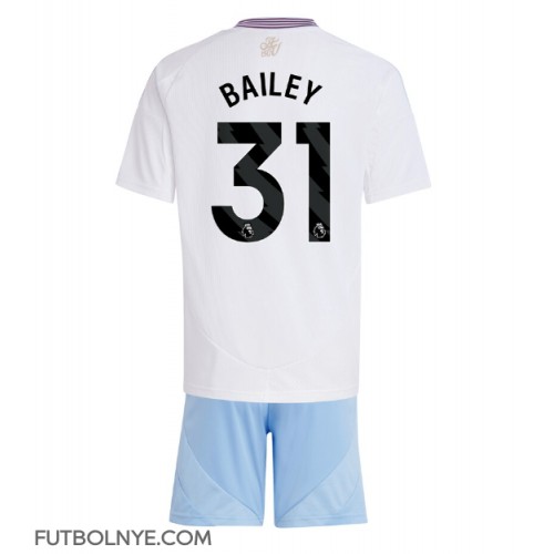 Camiseta Aston Villa Leon Bailey #31 Visitante Equipación para niños 2024-25 manga corta (+ pantalones cortos)